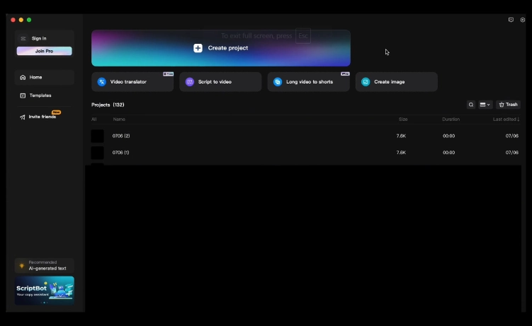 CapCut Screenshot